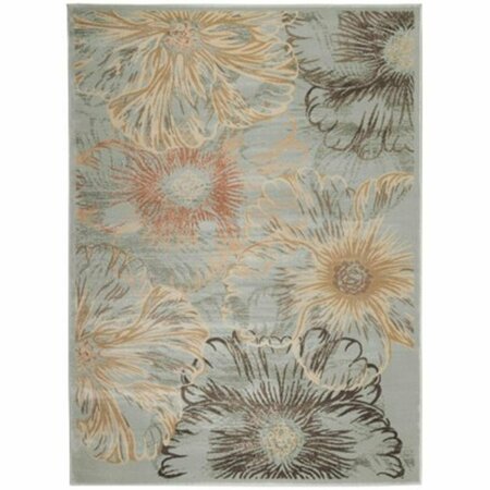 AURIC 3809-0012-BLUE Garda Rectangular Floral Rugs - Blue - 7 ft. 10 in. x 10 ft. 6 in. AU3736750